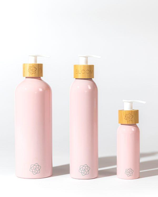 Pink refillable soap dispenser set 100ml-300ml-and-500ml