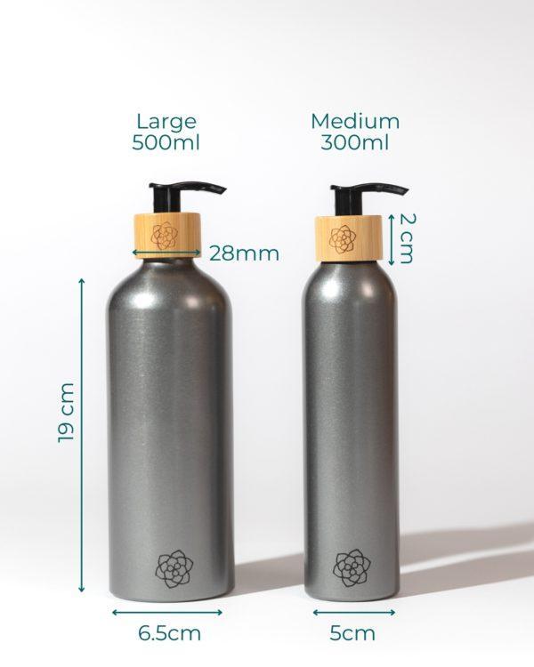 Minimalist refillable soap dispenser set 300ml and 500ml
