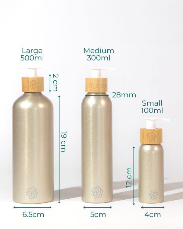 Minimalist refillable soap dispenser set 100ml-300ml-and-500ml