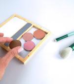 Refillable makeup bamboo case