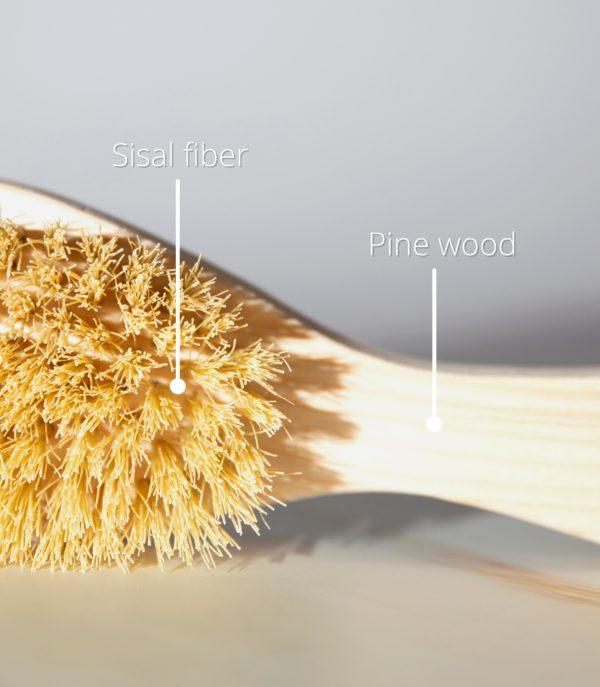 Natural bristle hairbrush