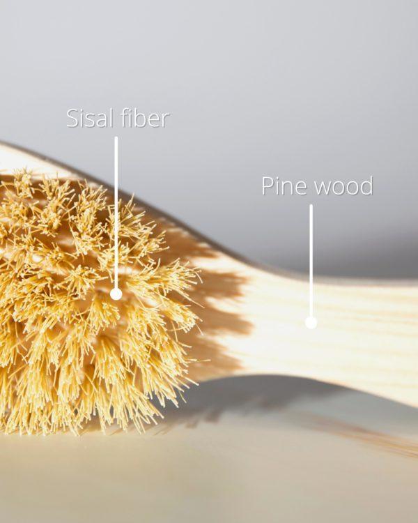 Natural bristle hairbrush