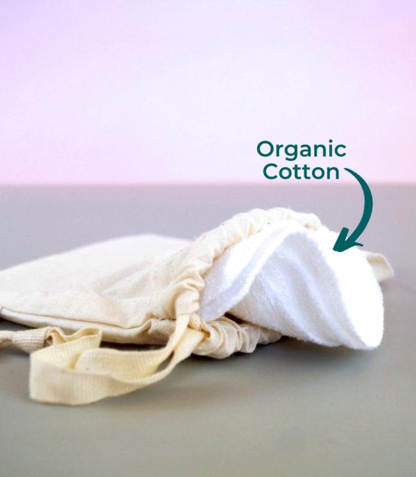 Organic makeup removal pads