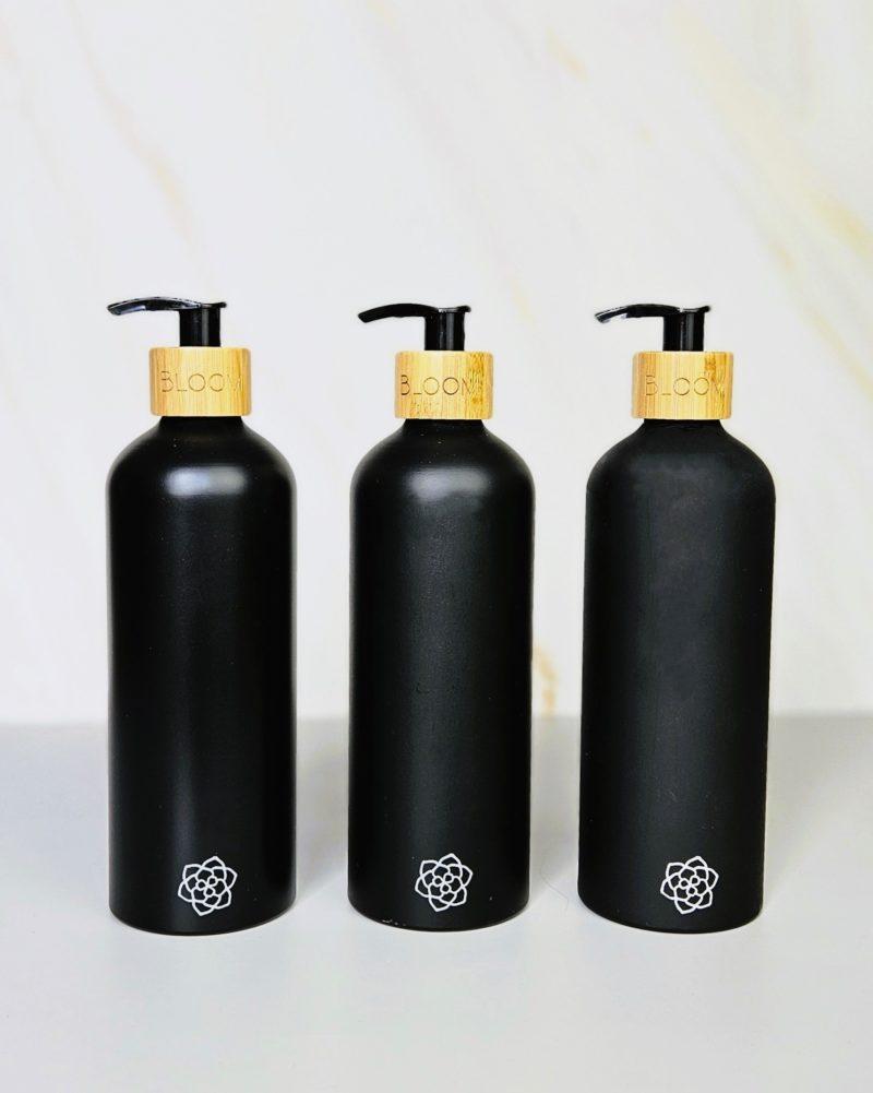 Soap dispenser set with x3 bottles.