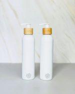 Soap dispenser set with x2 personalizable bottles