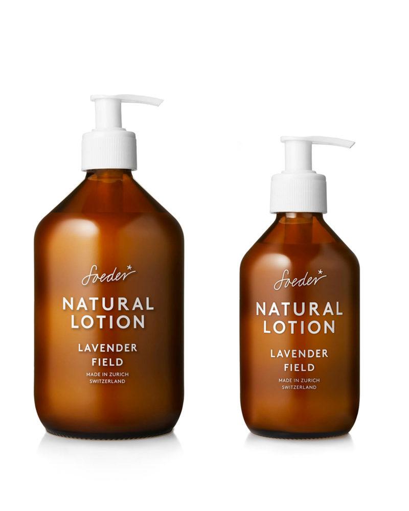 Vegan lavender lotion rich in vitamin E and D that regenerate and nourish your skin. Made with natural ingredients in Switzerland.