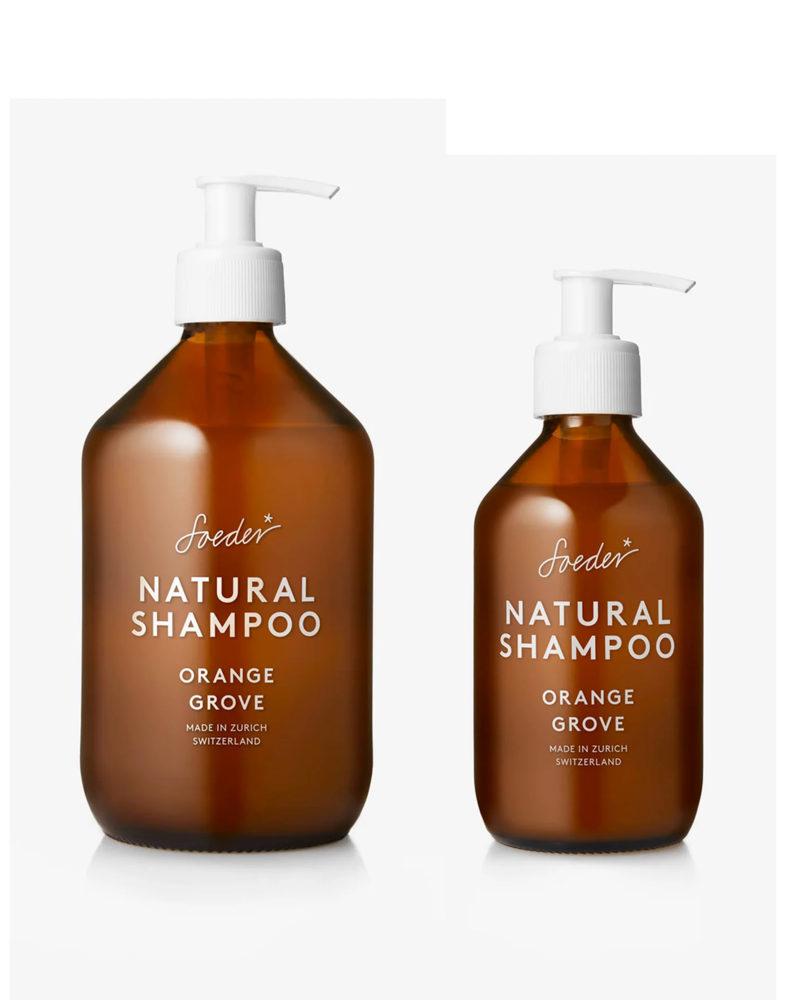 Natural shampoo that gently cleanses, hydrates, and smooths hair while reducing frizz. Infused with a citrus–woody fragrance.